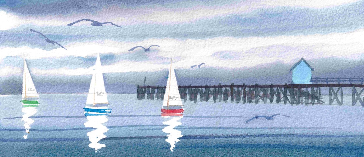 Wine And Watercolour Evening - Petone Wharf in the Rain