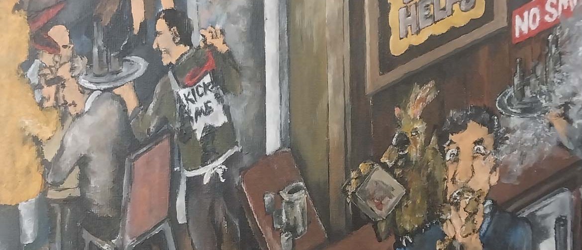 Detail of James Palmer's painting " Mad Restaurant" 