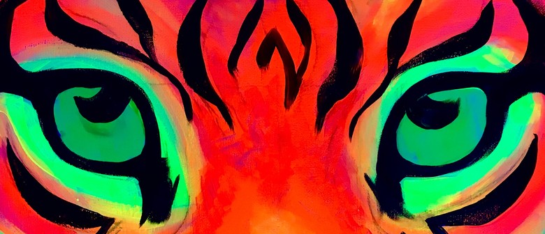 Neon Paint and Wine Party in Dunedin - Fire Tiger