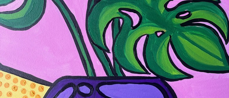 Pop Art Paint & Wine Night in Cambridge - POP Monstera Pot