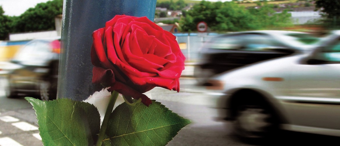 World Day of Remembrance for Road Traffic Victims A rose tied to a lamppost
