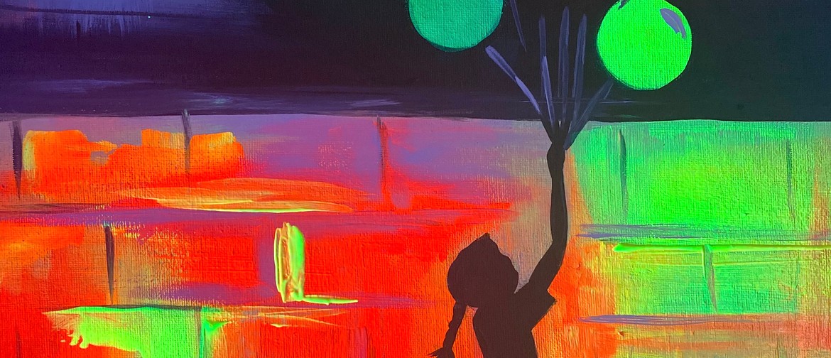 Neon Paint and Wine Night in Hamilton - Glimmering Banksy