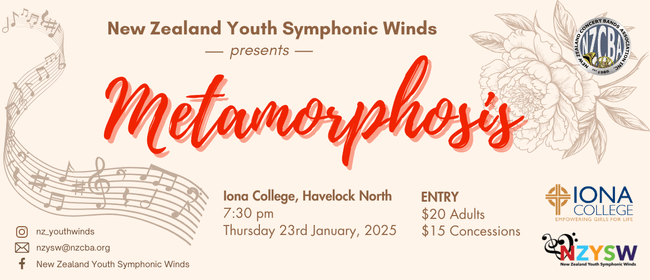 New Zealand Youth Symphonic Winds: Metamorphosis