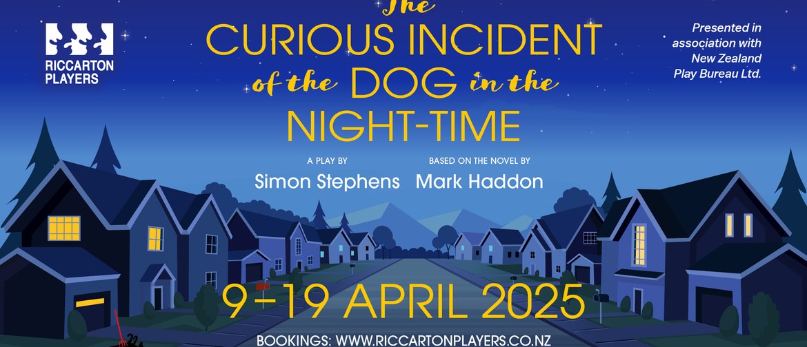 The Curious Incident of the Dog in the Night-Time A Group of English Houses at Nighttime in hues of Blue
