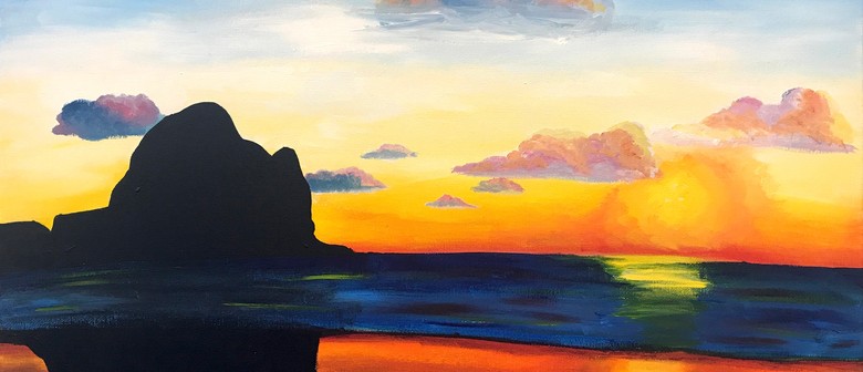 Paint and Wine Night in Taupō - Piha Sunset