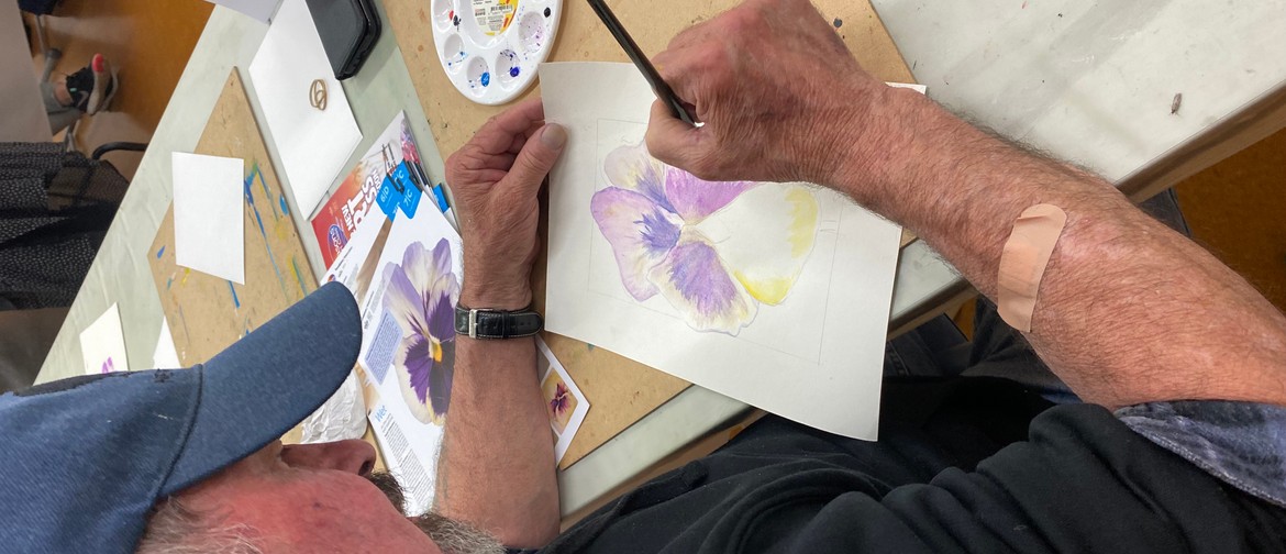 Art Classes for Adults in Havelock North: SOLD OUT Students learning watercolour techniques from tutor