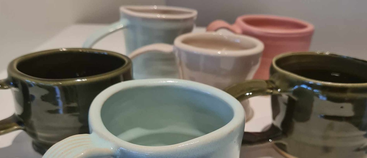Pottery Wheel Mug Workshop Students Mugs from pottery class
