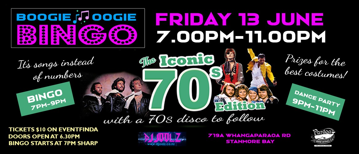 Boogie Oogie Bingo - The 70s Edition! Boogie Oogie Bingo - The 70s Edition!