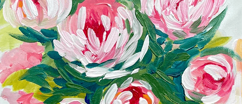 Paint and Wine Night - Peony Bouquet