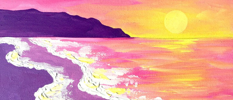 Textured Art and Wine Night - Textured Sunset Beach