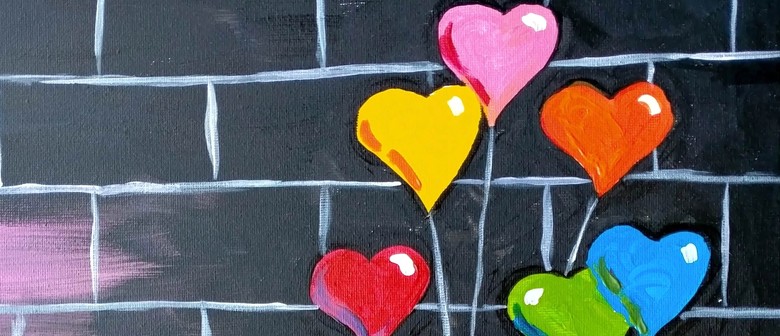 Paint and Wine Night - Banksy Heart Balloons