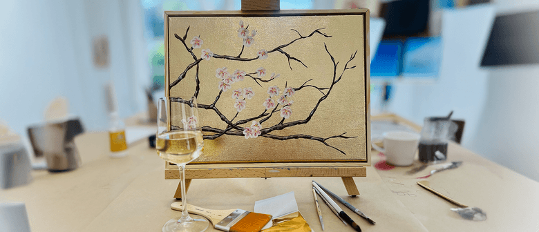 Sakura Gold - Sip and Paint With Gold Leaf