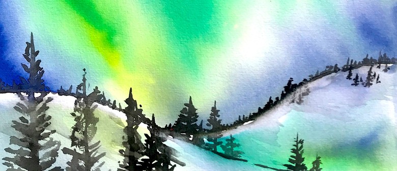 Watercolour and Wine Night - Northern Lights