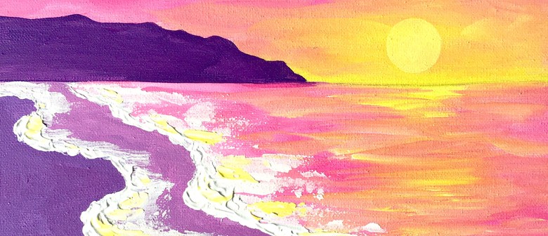 Textured Art and Wine Night - Textured Sunset Beach