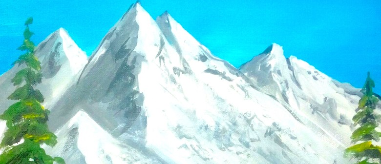 Paint and Wine Night: Snowy Mountains (Bob Ross Inspired)