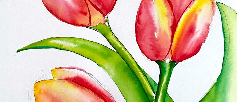 Watercolour and Wine Night - Watercolour Tulips