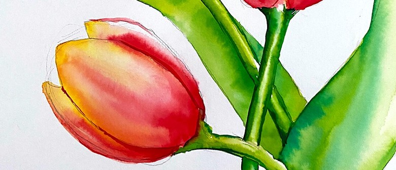 Watercolour and Wine Night - Watercolour Tulips