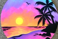 Paint & Wine Night in Waikanae - Tropic Like It's Hot (round canvas)