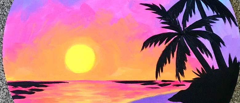 Paint and Wine Night in Rotorua: Tropic Like It's Hot (Round Canvas)