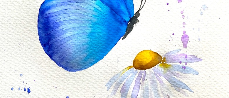 Watercolour and Wine Night in Cambridge - Midnight Butterfly
