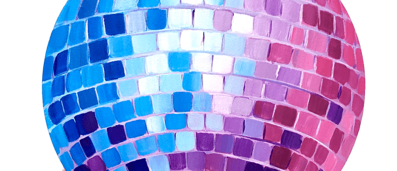 Paint and Wine Night in Auckland - Disco Ball (Round Canvas)