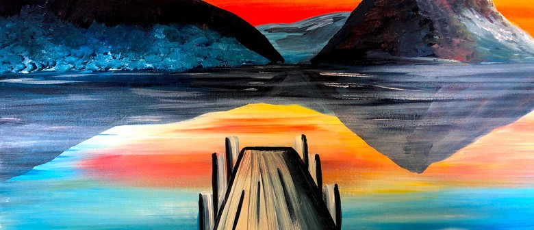 Paint and Wine Night in Mount Maunganui - Sunset at the Wharf