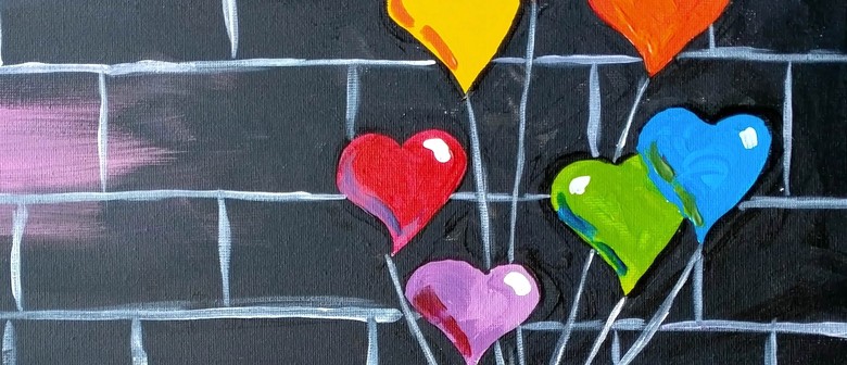 Paint and Wine Night in Morrinsville - Banksy Heart Balloons