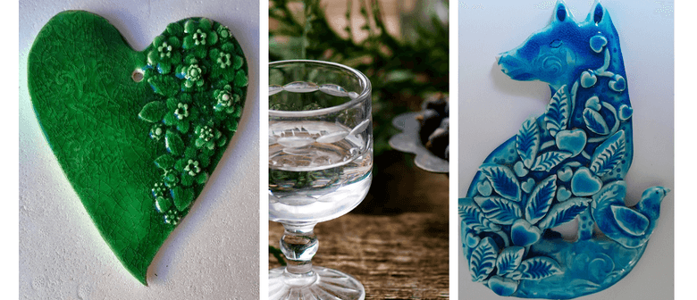 Gin and Clay Emerald Green and Turquoise Blue Wall Art Workshop