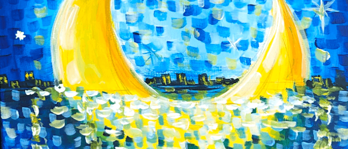 Paint and Wine Night in Nelson - Moon on the Water