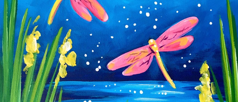 Paint and Wine Night in Wellington - Magical Dragonflies