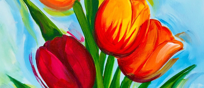Paint and Wine Night in Waikanae Beach - Mothers Tulips