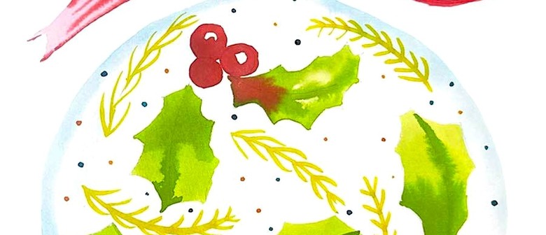 Watercolour Paint and Wine Night in Auckland - Christmas Bauble