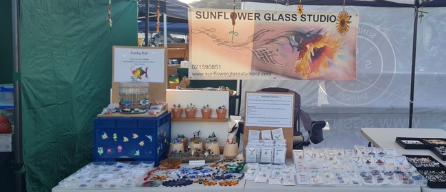 Sunflower Glass Studio NZ Market Stall Whitianga