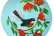 Paint and Wine Night in Napier - Fantail Wreath (circular canvas)