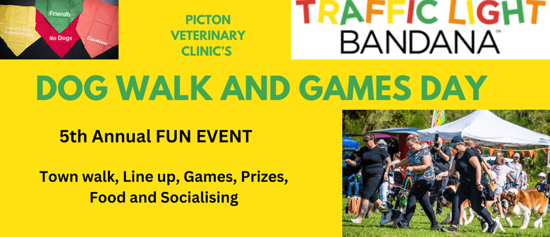 Traffic Light Bandana Dog Walk