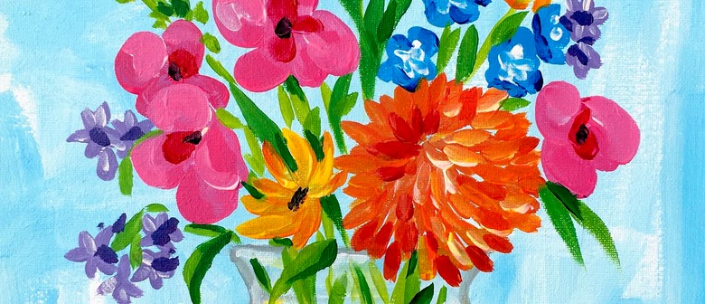 Paint and Wine Night in Tauranga - Flowers Say It All