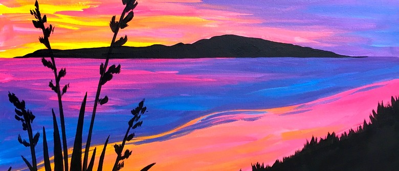 Paint and Wine Night in Mount Maunganui - Sunset at the Beach