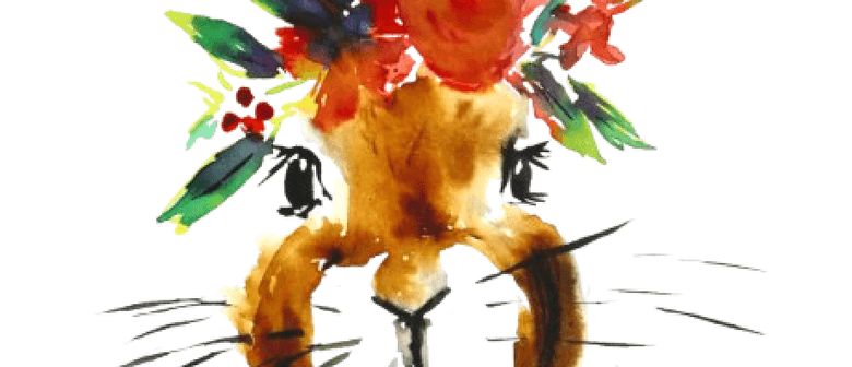 Watercolour Paint and Wine Night in Wellington - Floral Bunny: CANCELLED
