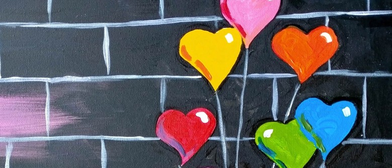 Paint and Wine Night in Blenheim - Banksy Heart Balloons