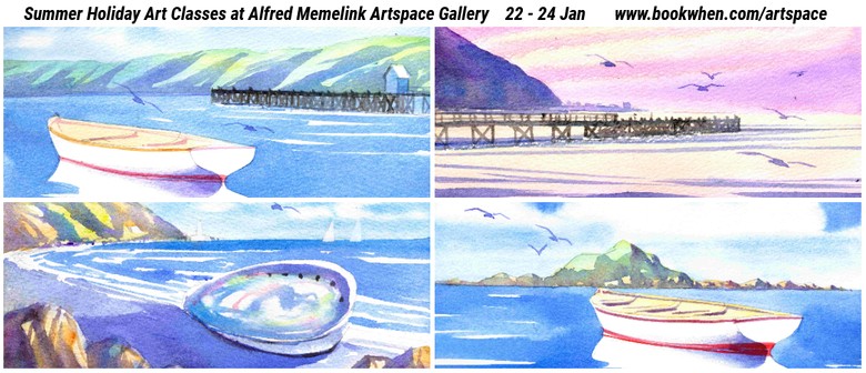 Youth Watercolour Pencil & W/C Class - Sea Cadet Boat at Petone Wharf