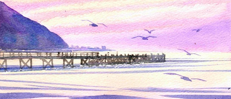 Youth Watercolour Pencil & W/C Class &ndash; Days Bay Wharf Sunset