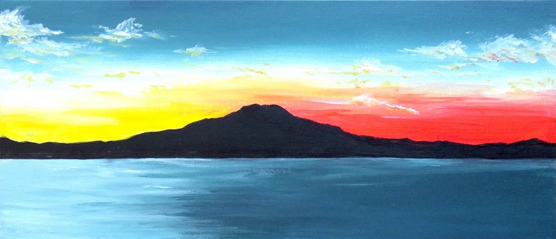 Paint and Wine Night in Hobsonville - Rangitoto Sunrise