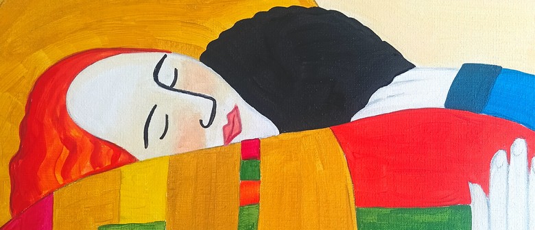 Paint and Wine Night in Wellington - Klimt Inspired Embrace