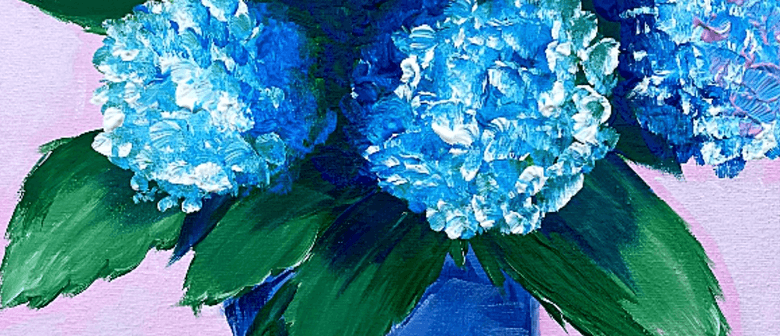 Paint and Wine Night in Gisborne - Hydrangea Vase