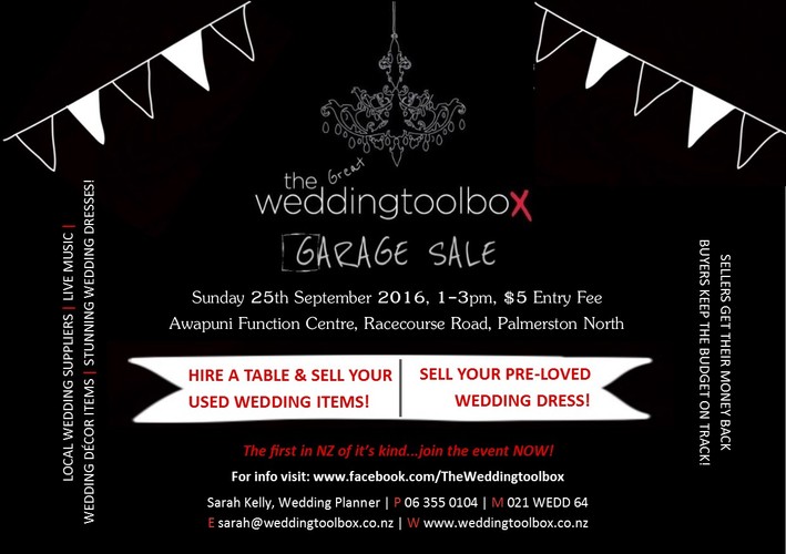 The Great Weddingtoolbox Garage Sale Palmerston North Eventfinda